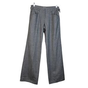 Bottega Veneta Brown Heather Herringbone Lined Wide Leg Dressy Pants Size 40